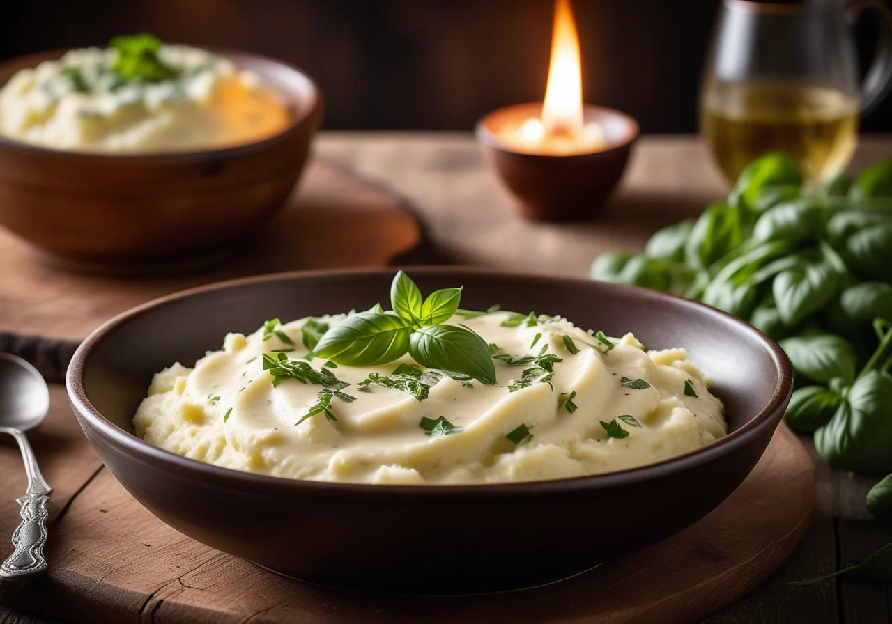 Rostbratwürste with Onions and Mashed Potatoes