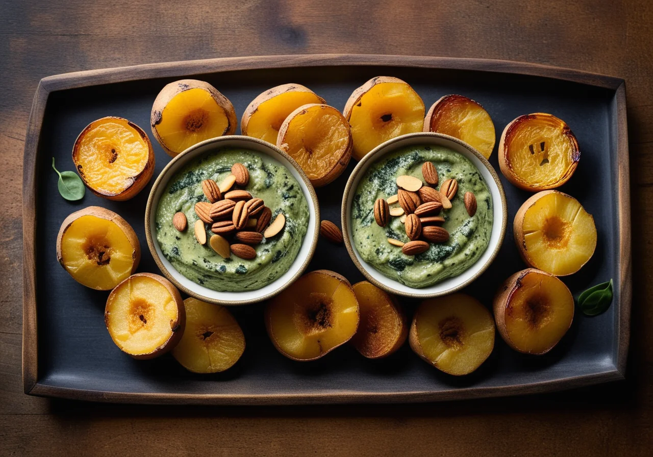Baked Rutabaga with Creamy Spinach Dip