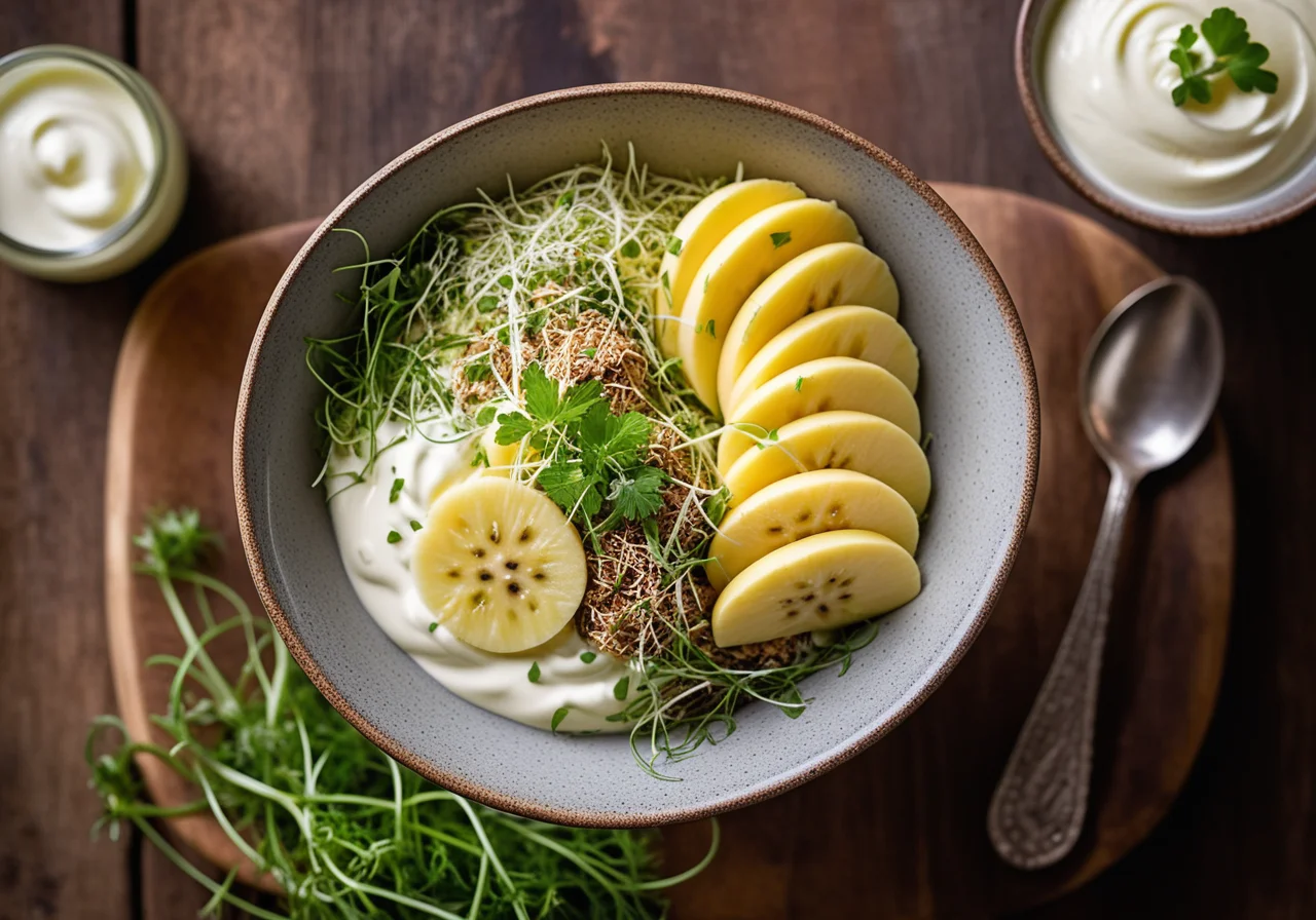 Pineapple Sprout Mix on Yogurt