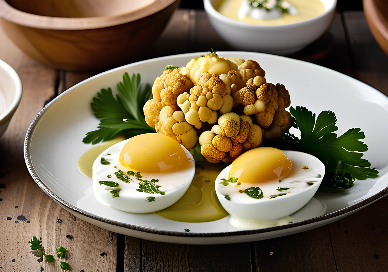 Cauliflower with Egg and Yogurt Sauce