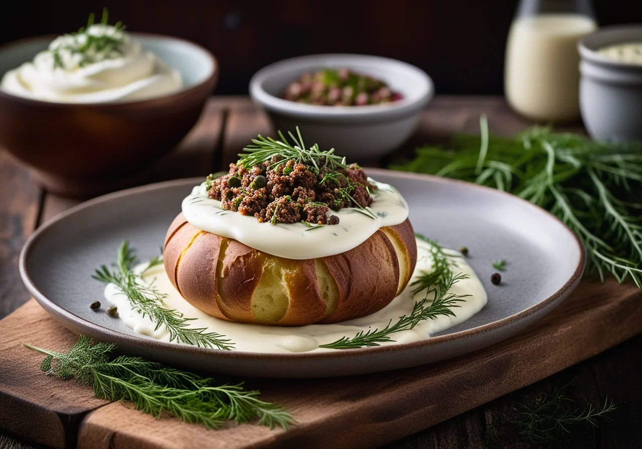 Potato Piroggen with Minced Meat Filling