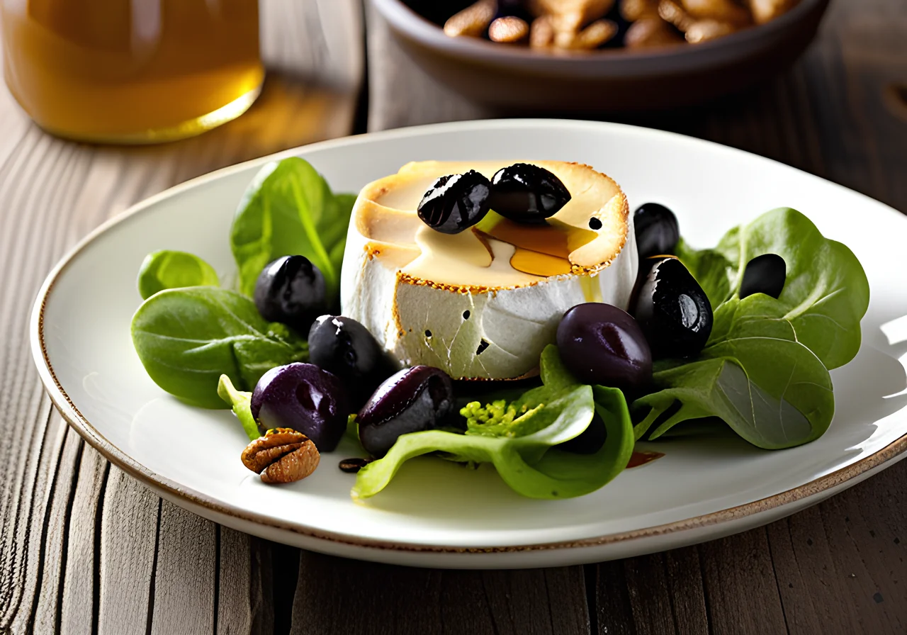 Baked Goat Cheese on Salad