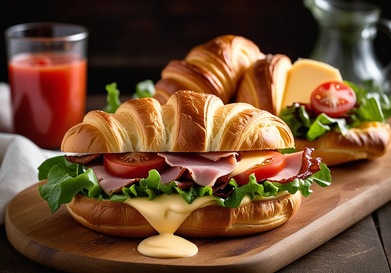 Croissant Sandwich with Ham