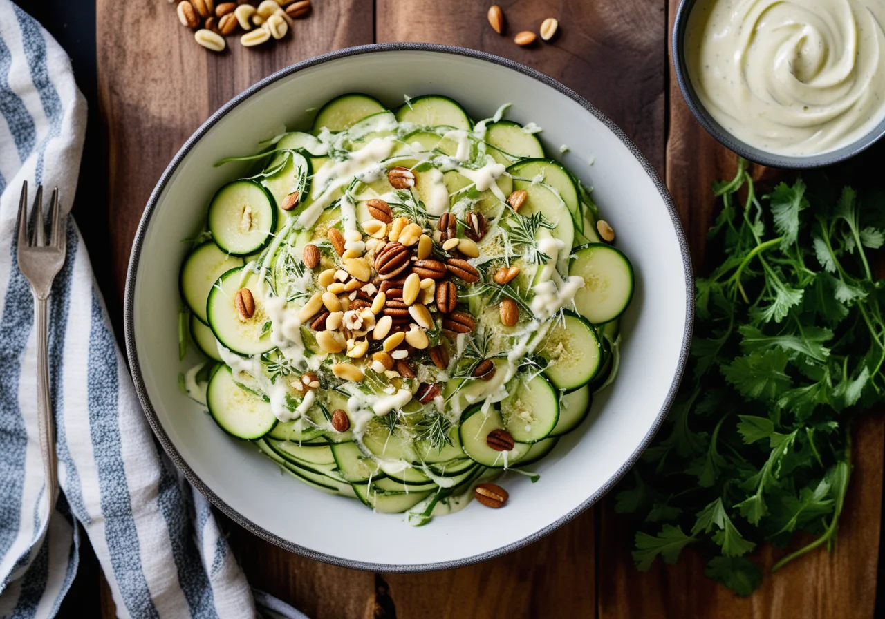 Zucchini Salad with Grated Parmesan and Pine Nuts