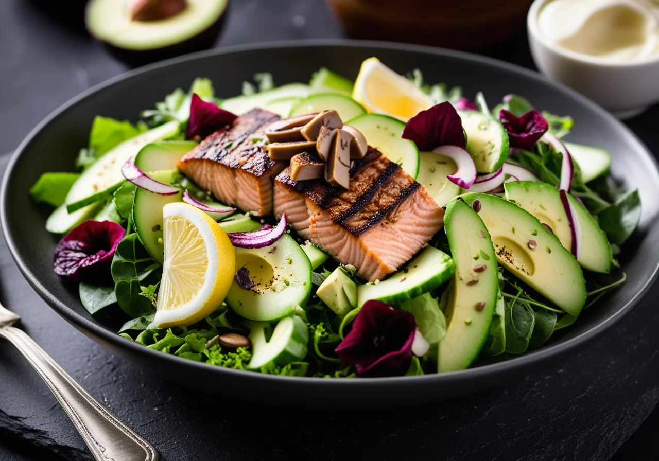 Mixed Winter Salad with Wild Salmon