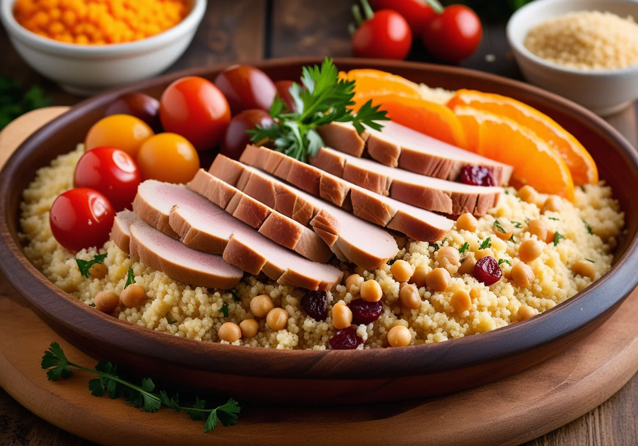 Sliced Turkey with Chickpeas