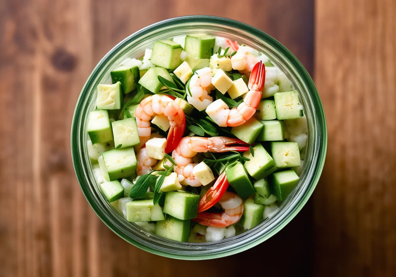 Shrimp Salad with Wheat and Cucumber