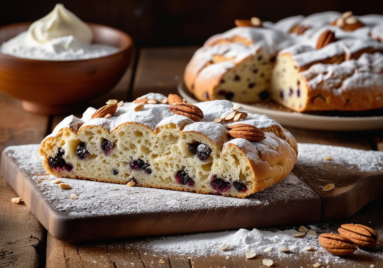 Stollen with Powdered Sugar