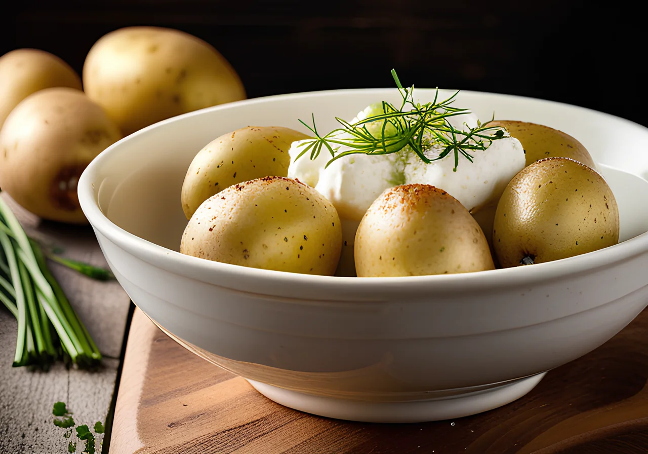 Boiled Potatoes with Cottage Cheese