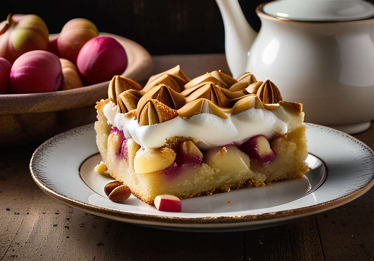 Rhubarb Meringue Cake
