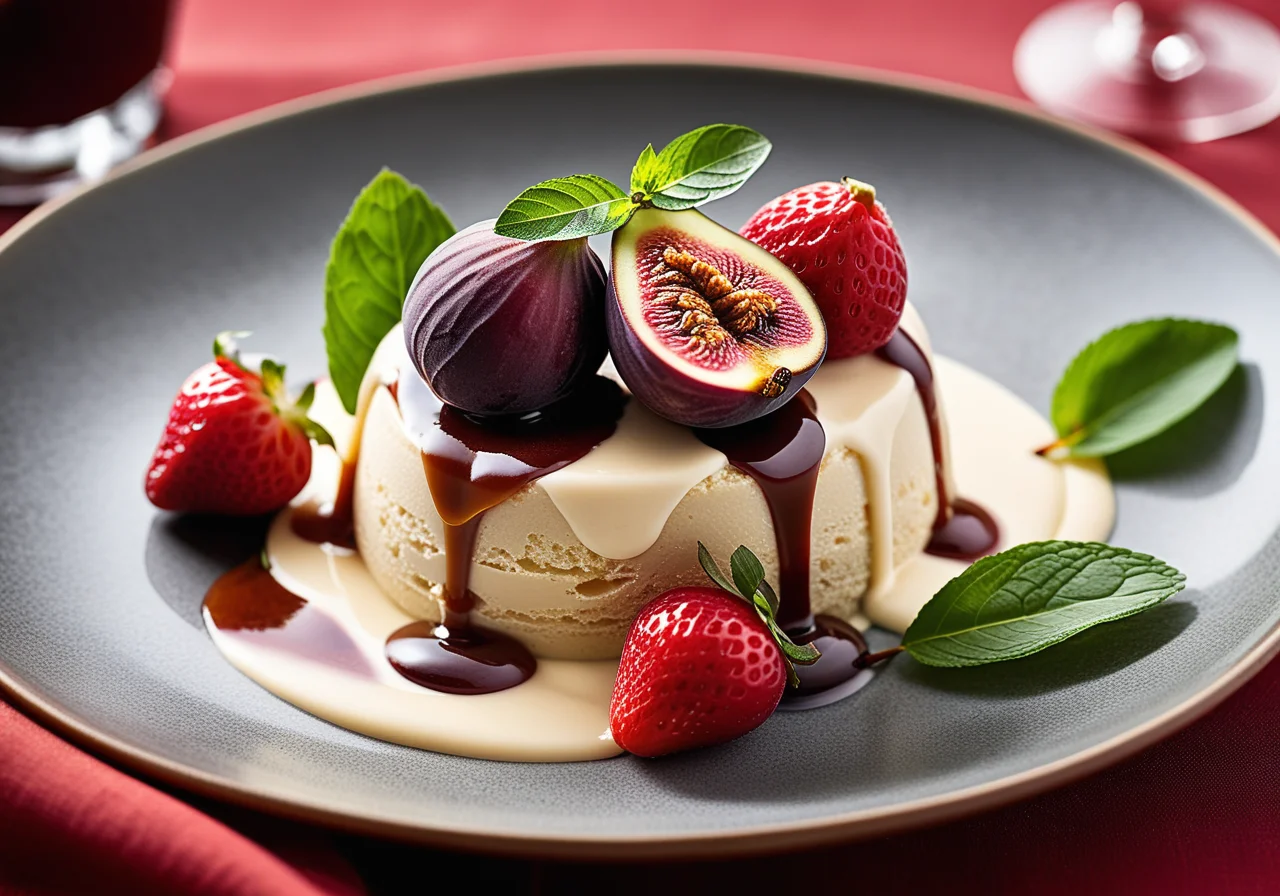 Feigen-Dattel-Dessert mit Vanilleeis