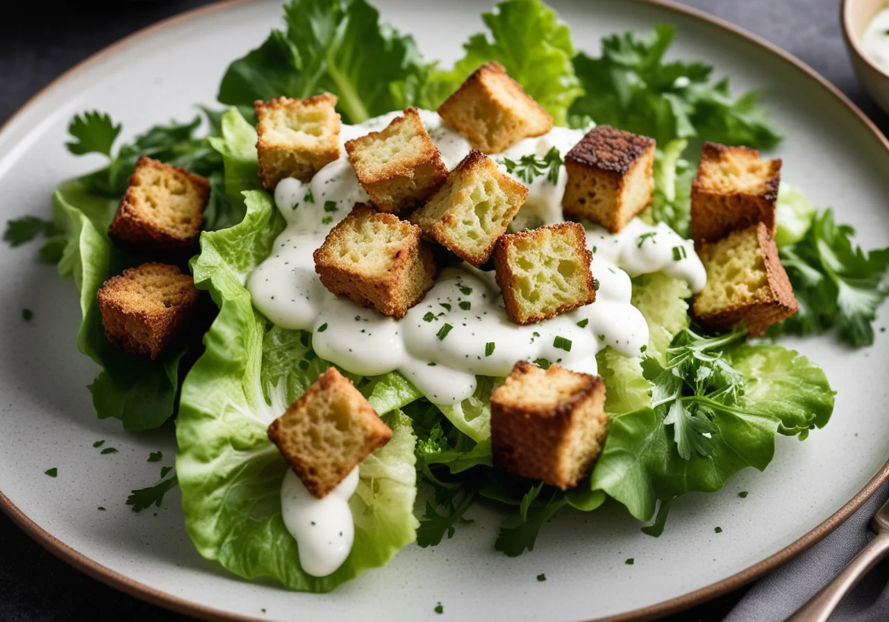 Salad with Parmesan and Croutons