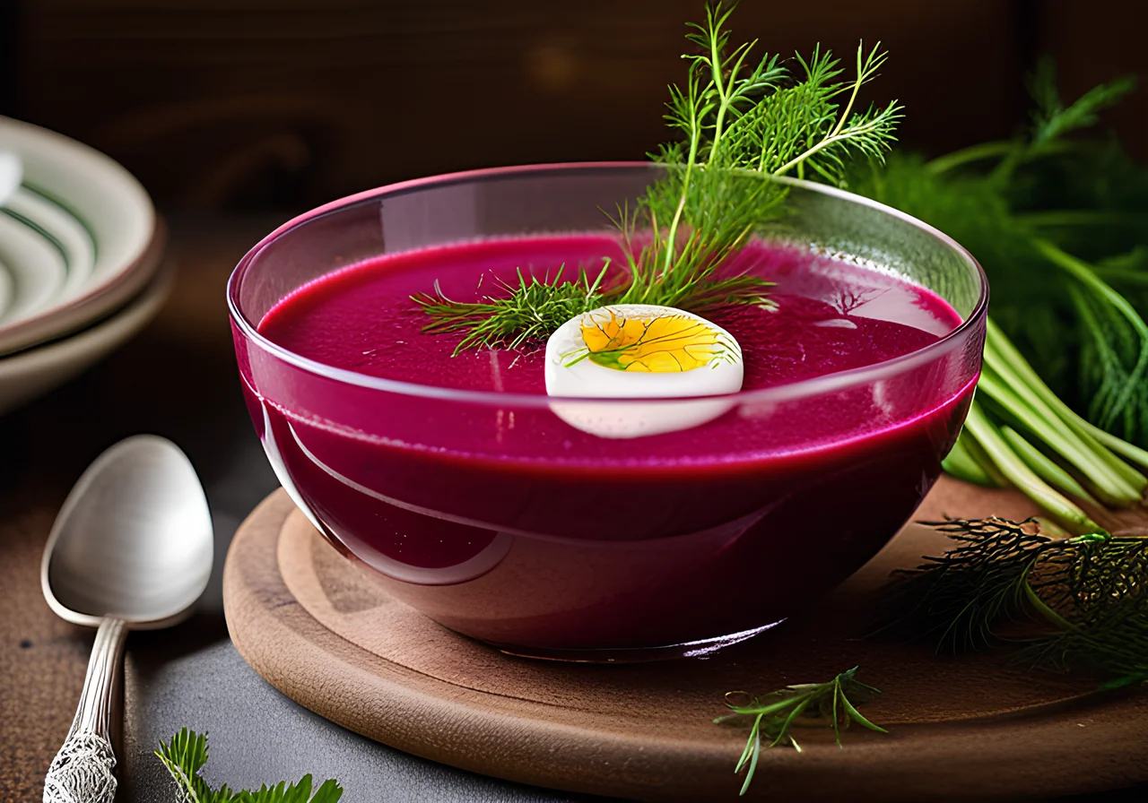 Cold Beetroot Soup with Radishes