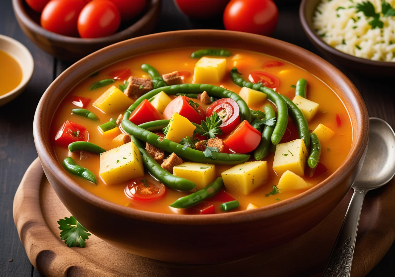 Colorful Vegetable Soup with Potatoes