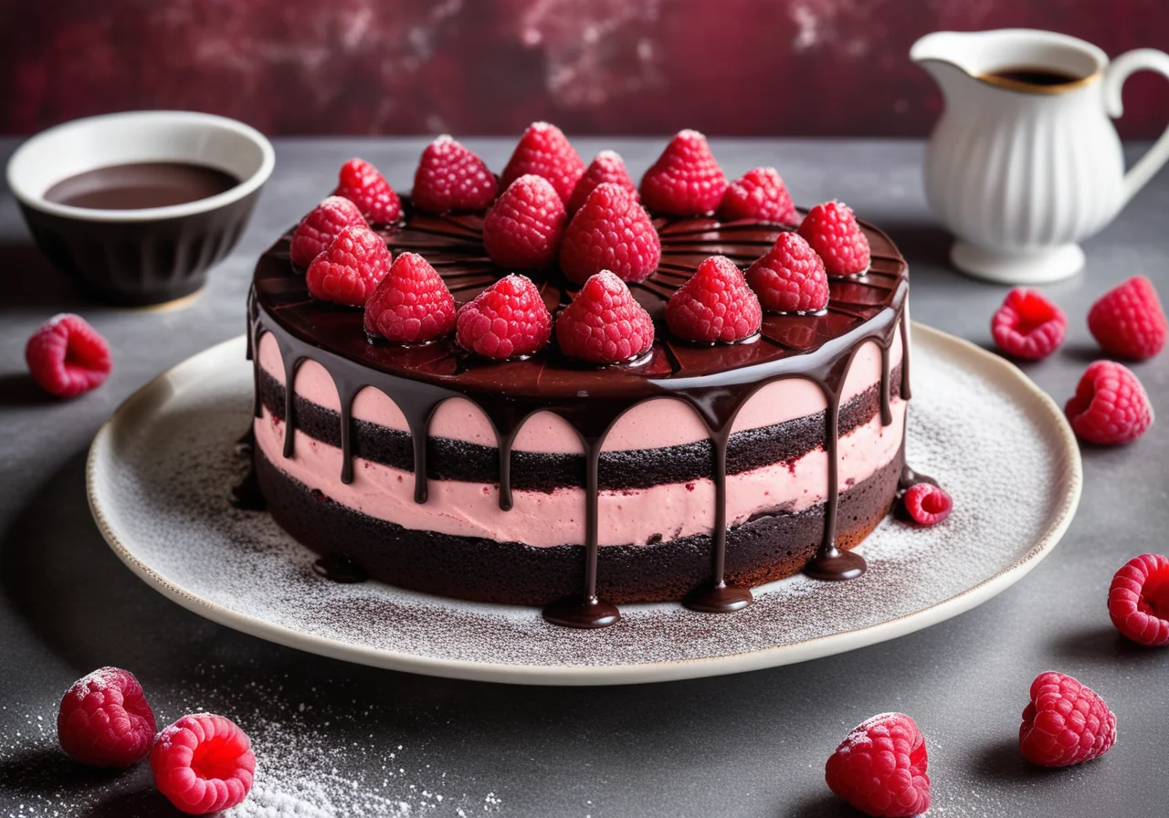 Raspberry Cream Chocolate Cake