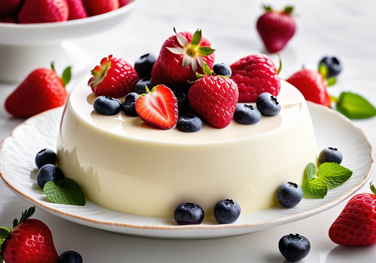Vanilla mousse with mixed berries