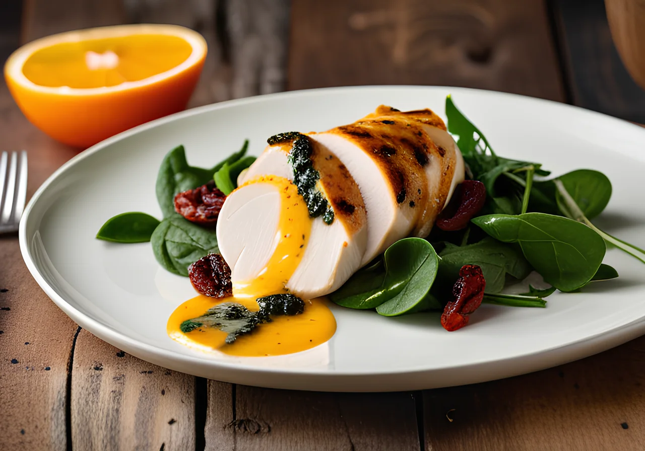 Chicken Breast Stuffed with Spinach, Mozzarella and Sun-Dried Tomatoes