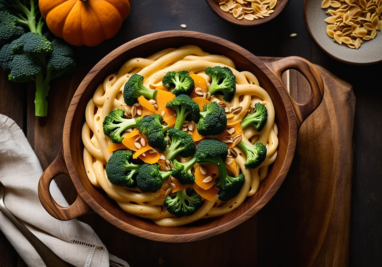 Pasta Gratin with Cauliflower and Broccoli