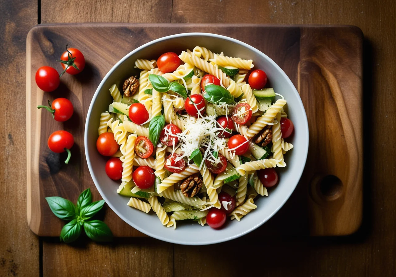 Pasta Salad with Walnuts and Zucchini