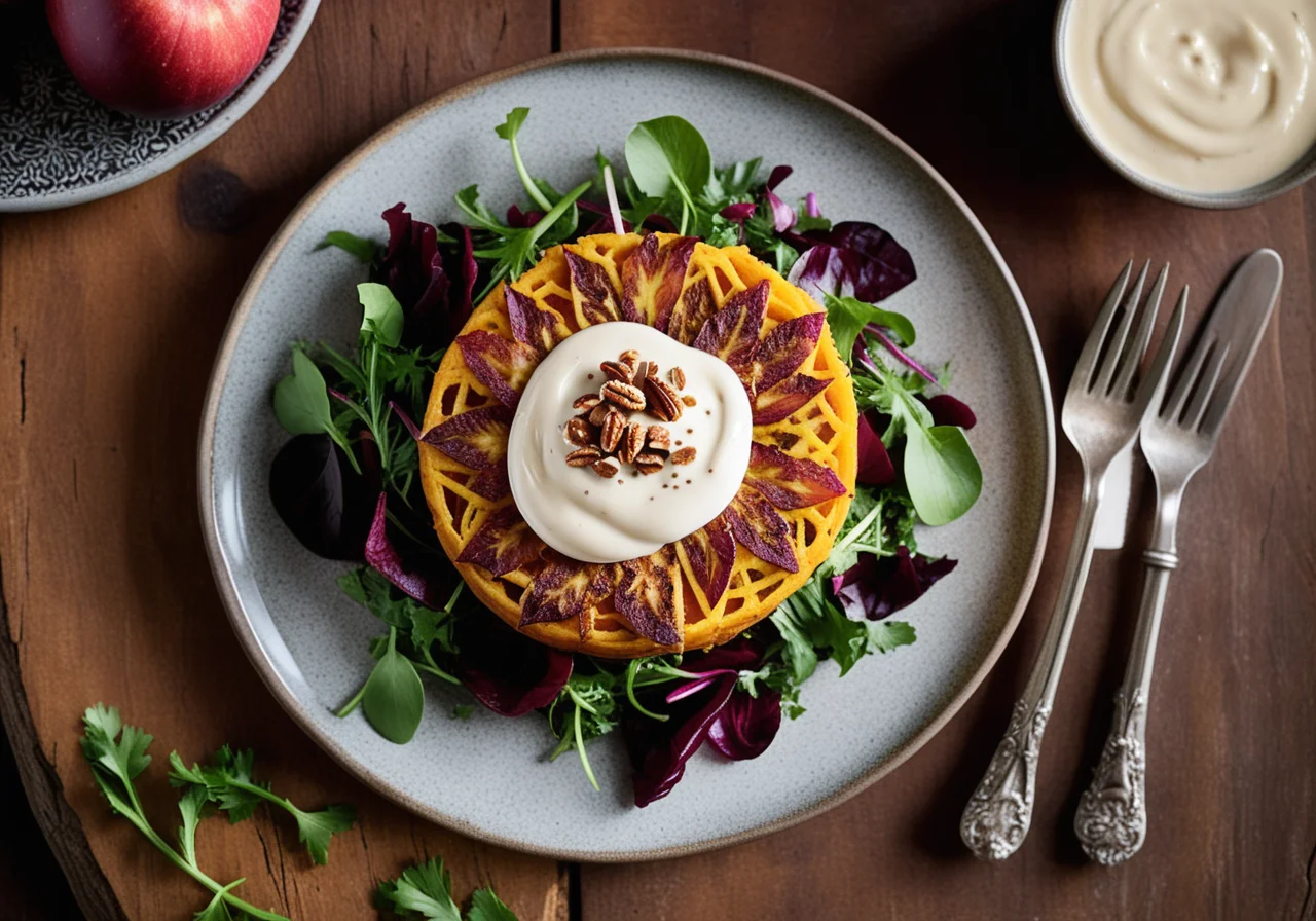 Pumpkin Rösti on Radicchio Salad