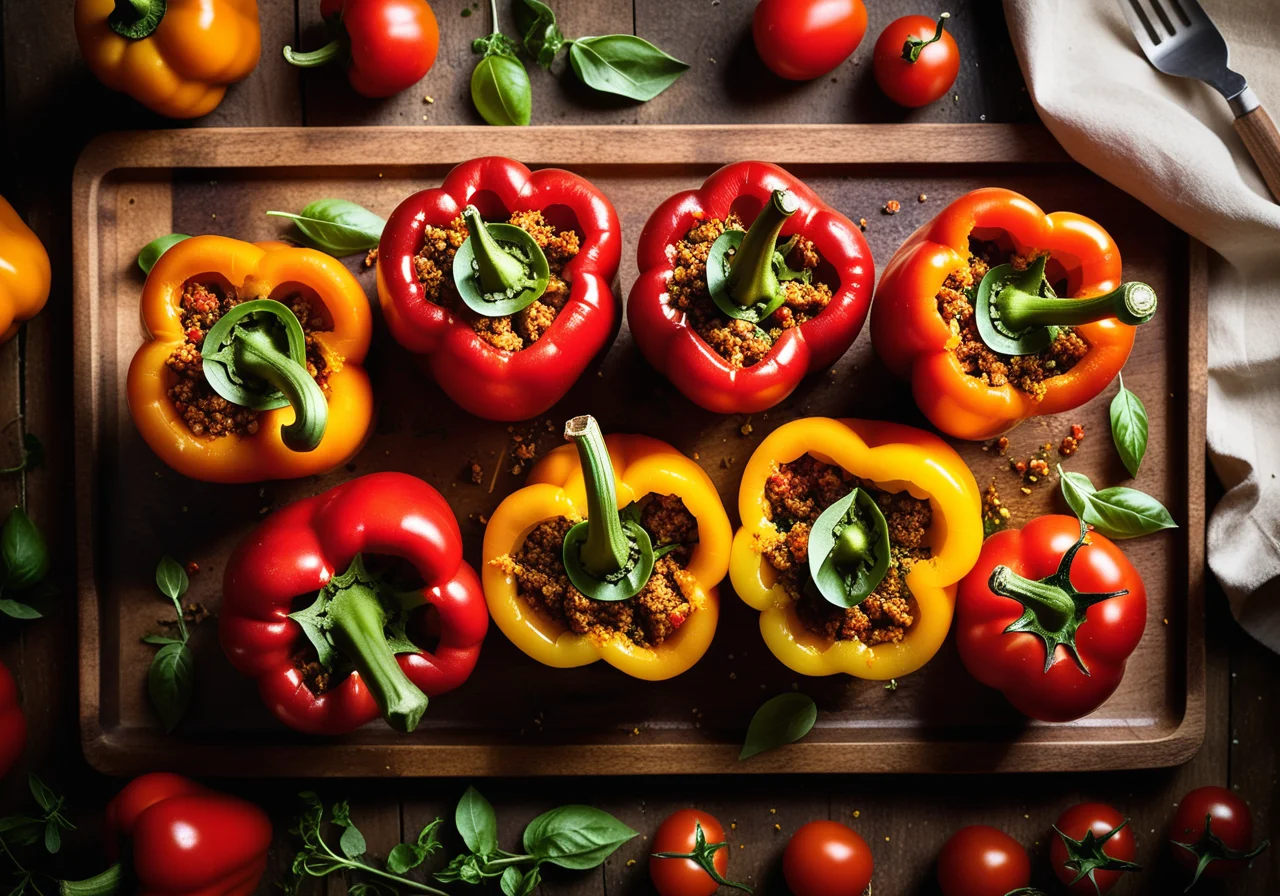 Bell Peppers Stuffed with Ratatouille
