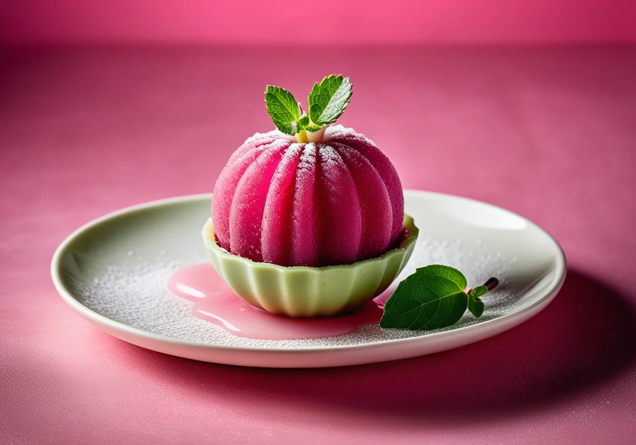 Cactus Fig Sorbet Served in the Shell