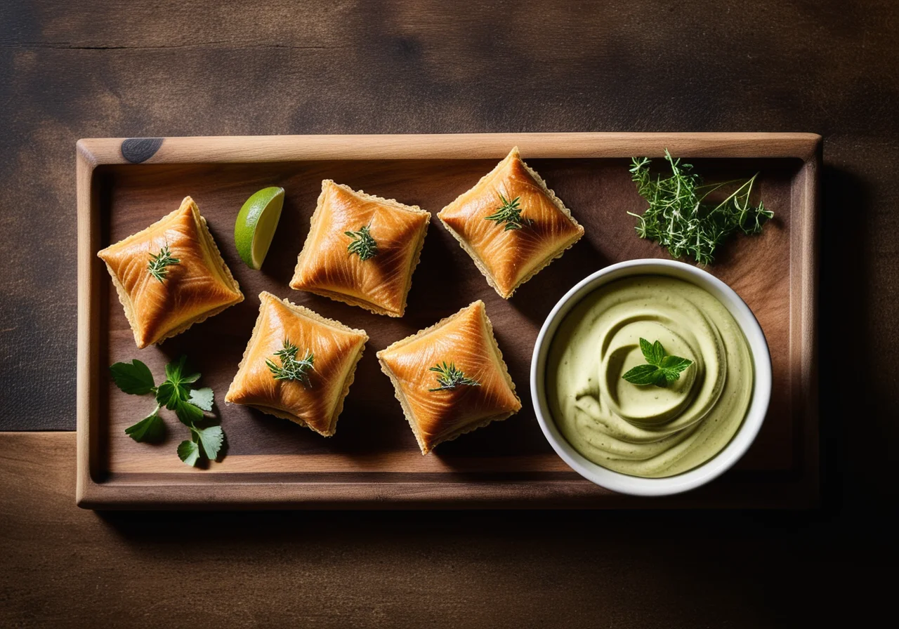 Salmon in Kataifi Dough with Dip