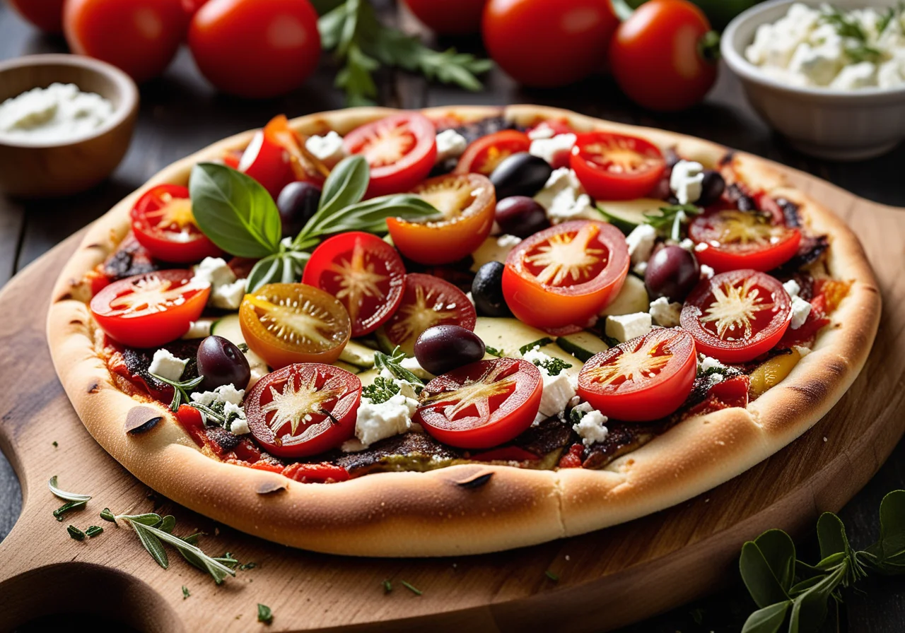 Grilled Greek-Style Pizza