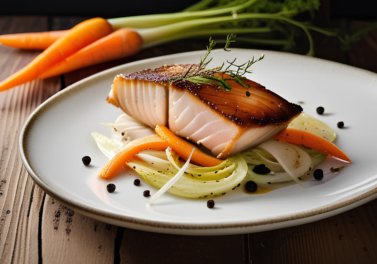 Baked Skrei with Butter Sauce and Cabbage