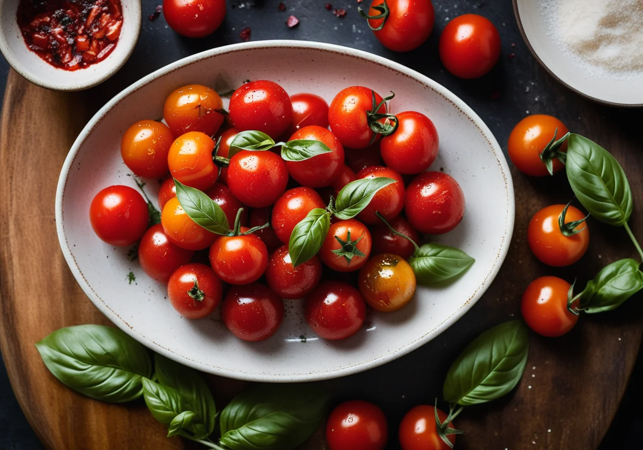 Baked Cherry Tomatoes with Basil