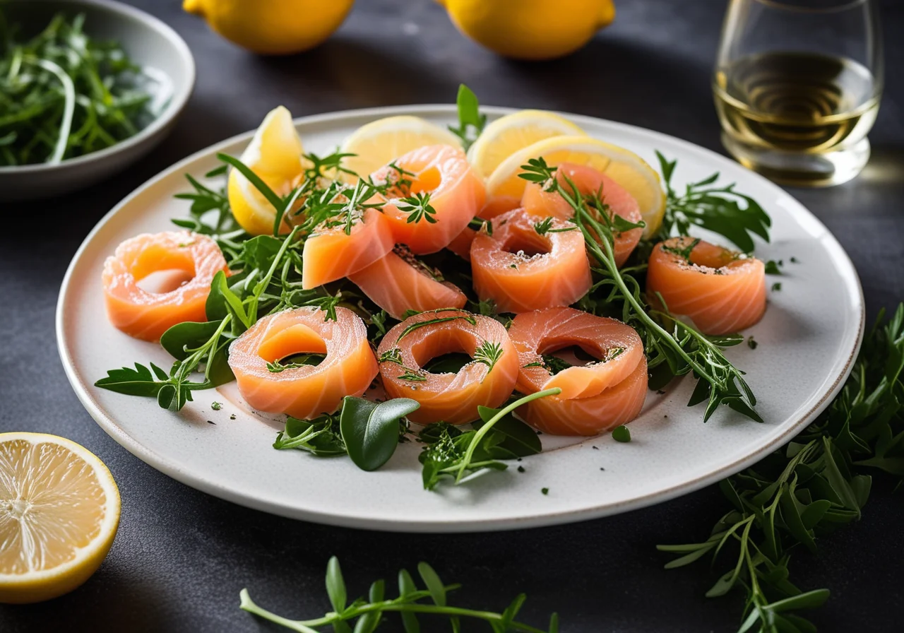Smoked Salmon with Rocket Salad