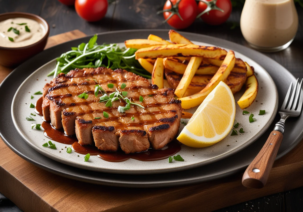 Marinated Grilled Pork Schnitzel