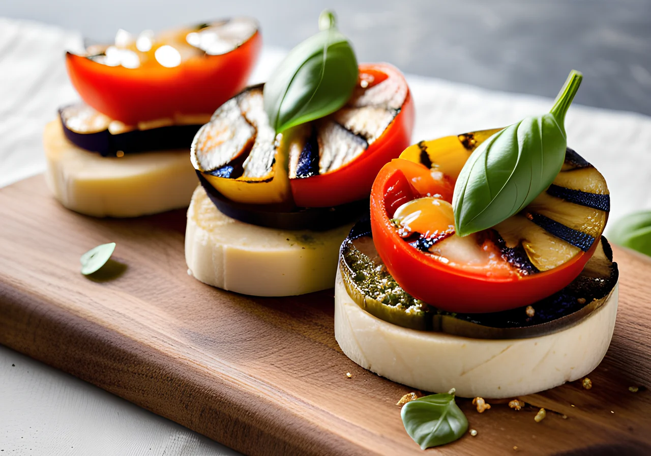 Fanned Tomato-Mozzarella Eggplant