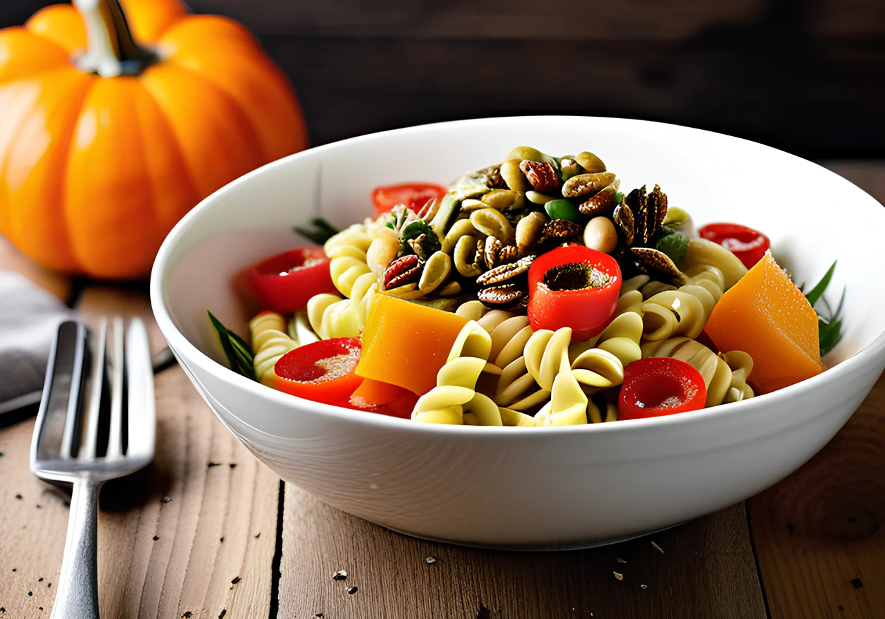 Pasta Salad with Pumpkin Vinaigrette