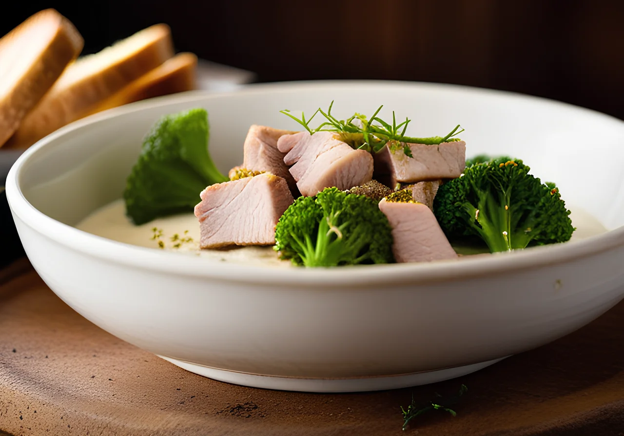 Creamy Pork Strips with Broccoli
