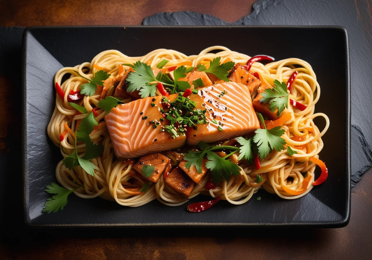 Asia Noodles with Salmon