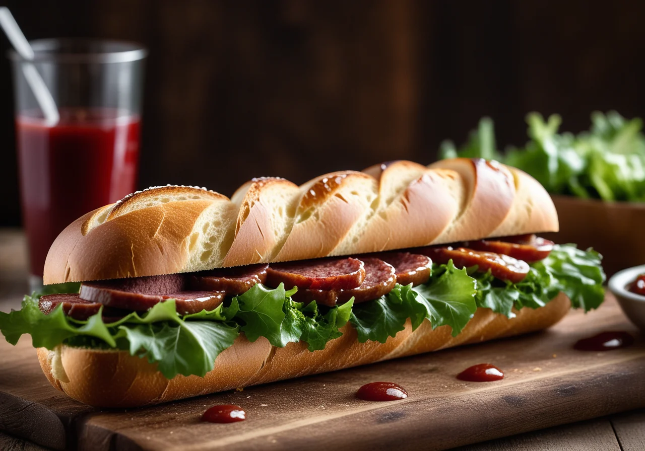 Baguette Sandwich with Sausage