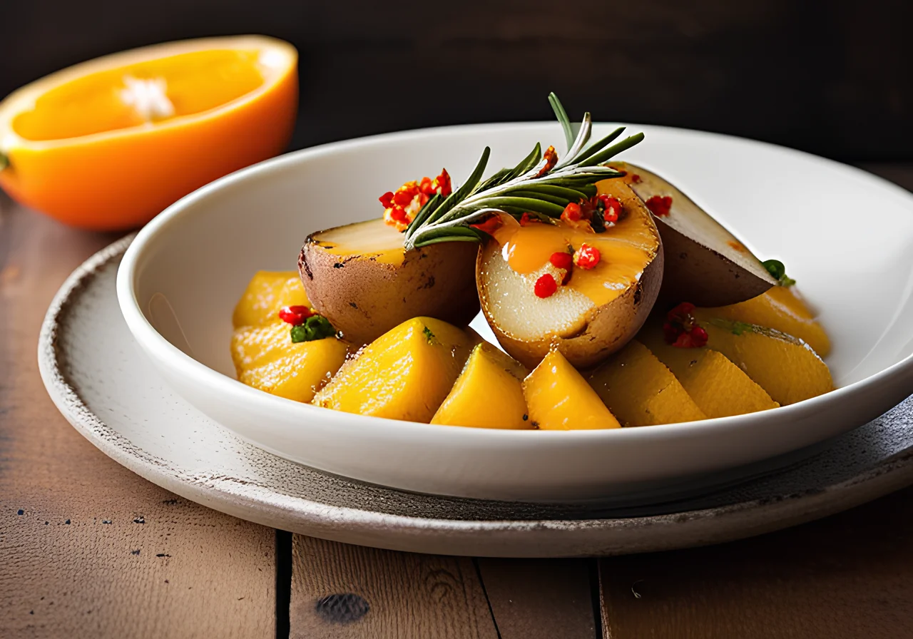 Oven‑Roasted Potatoes with Mango Chili Dip