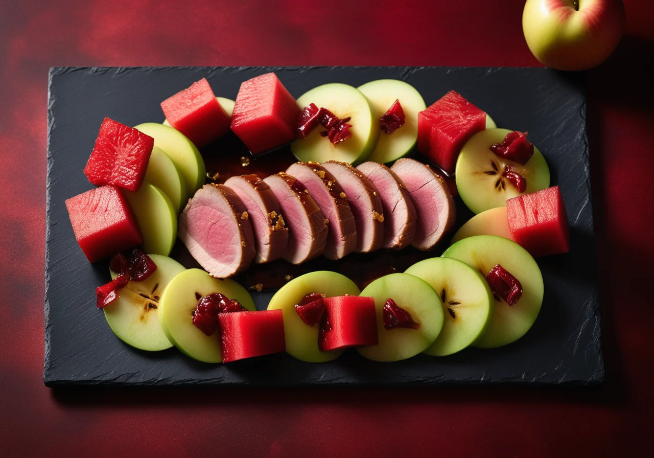 Duck Breast with Melon, Apple and Calvados