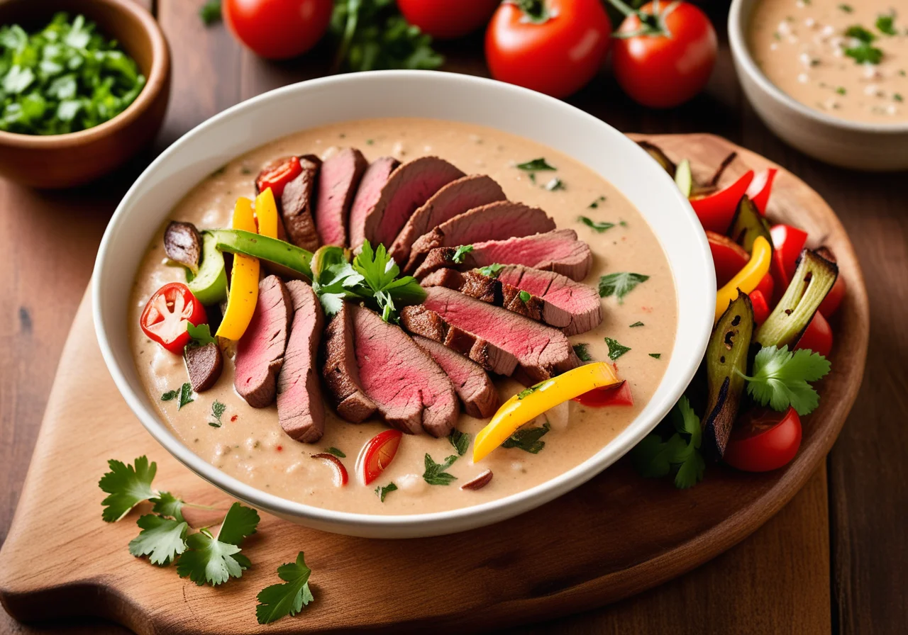 Bean Soup with Fajitas and Steak