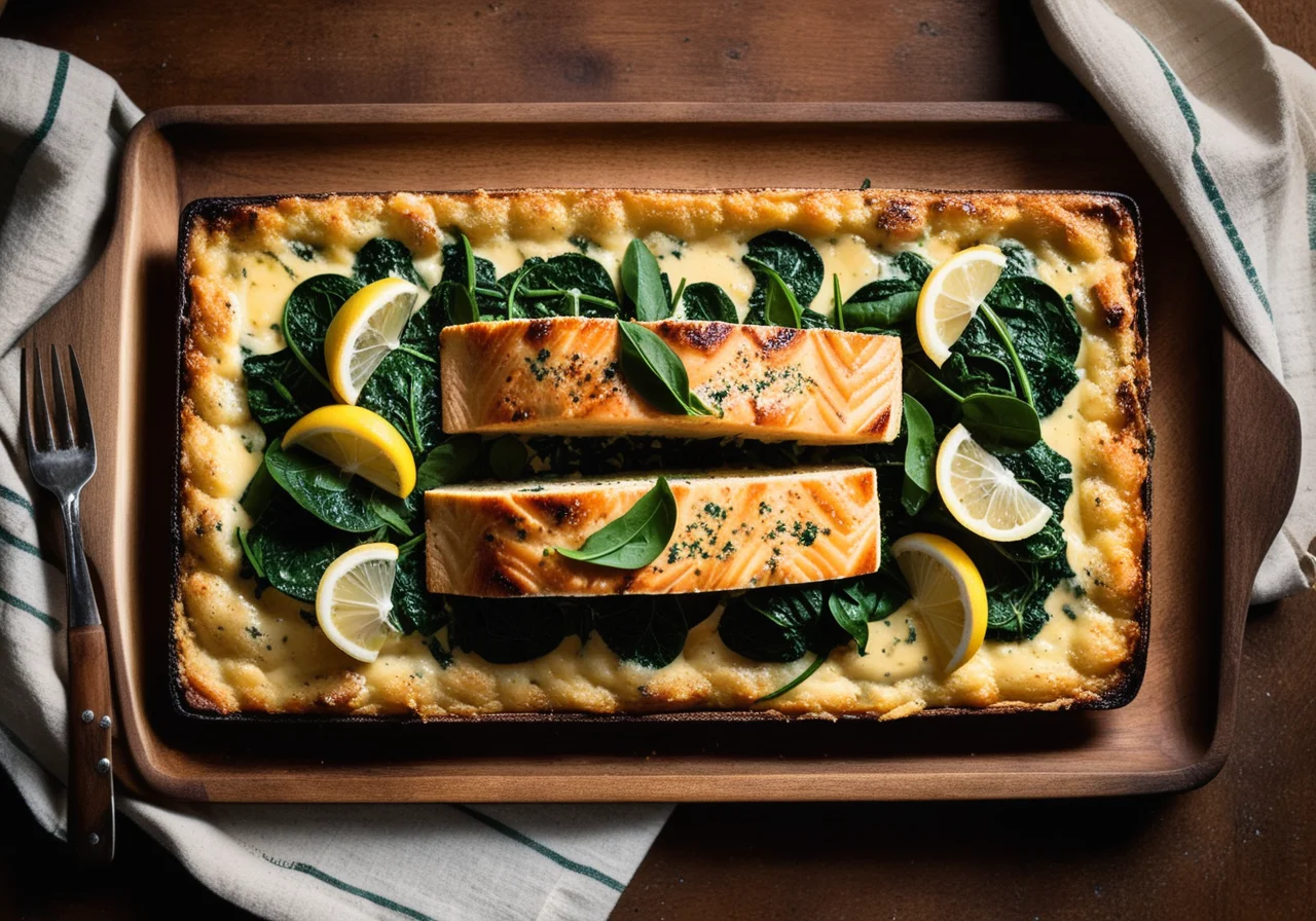 Salmon Gratin with Spinach
