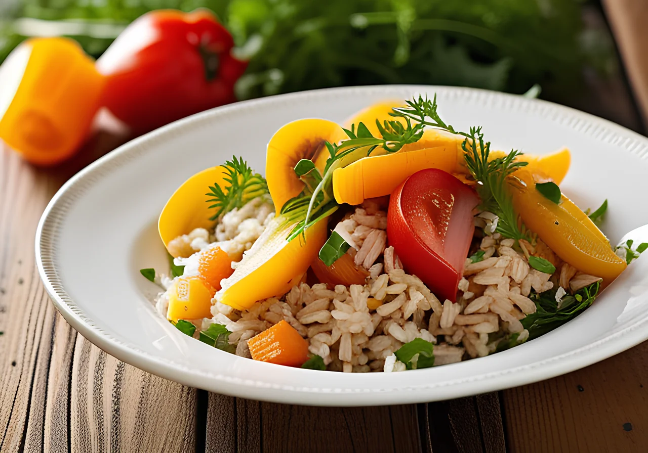 Whole Grain Rice Salad with Vegetables