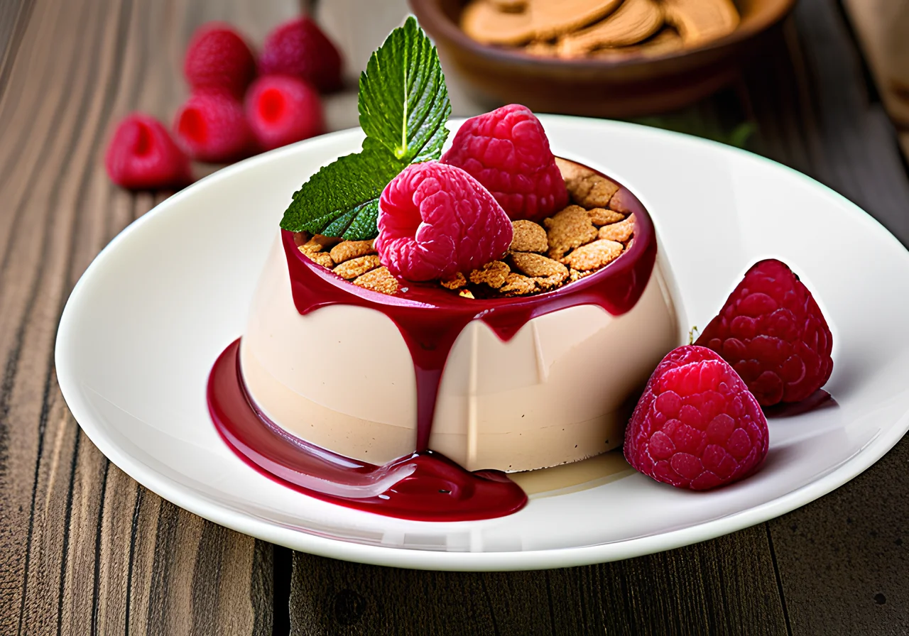 Christmas Mousse with Raspberry Sauce