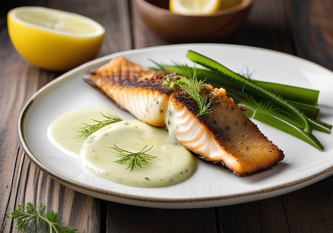 Baked Fish with Cucumber Salad
