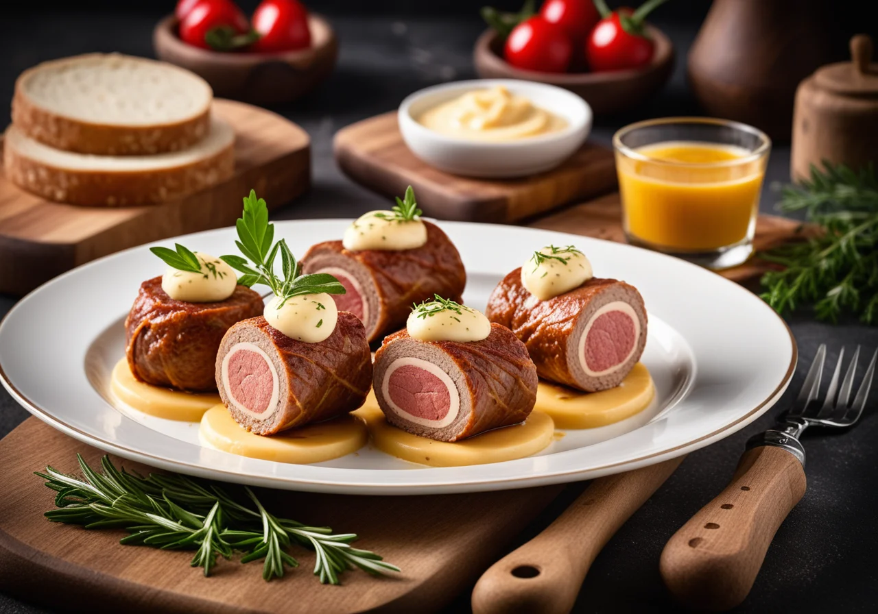 Veal Roulades with Cheese Filling