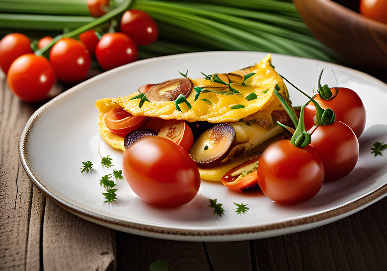 Mushroom and Tomato Omelette