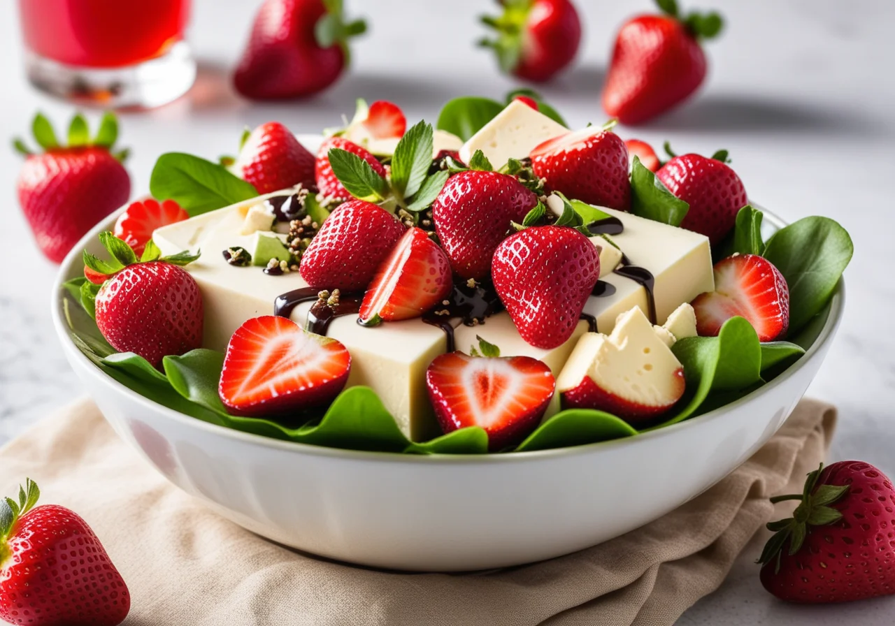 Strawberry salad with Balsamic and Brie