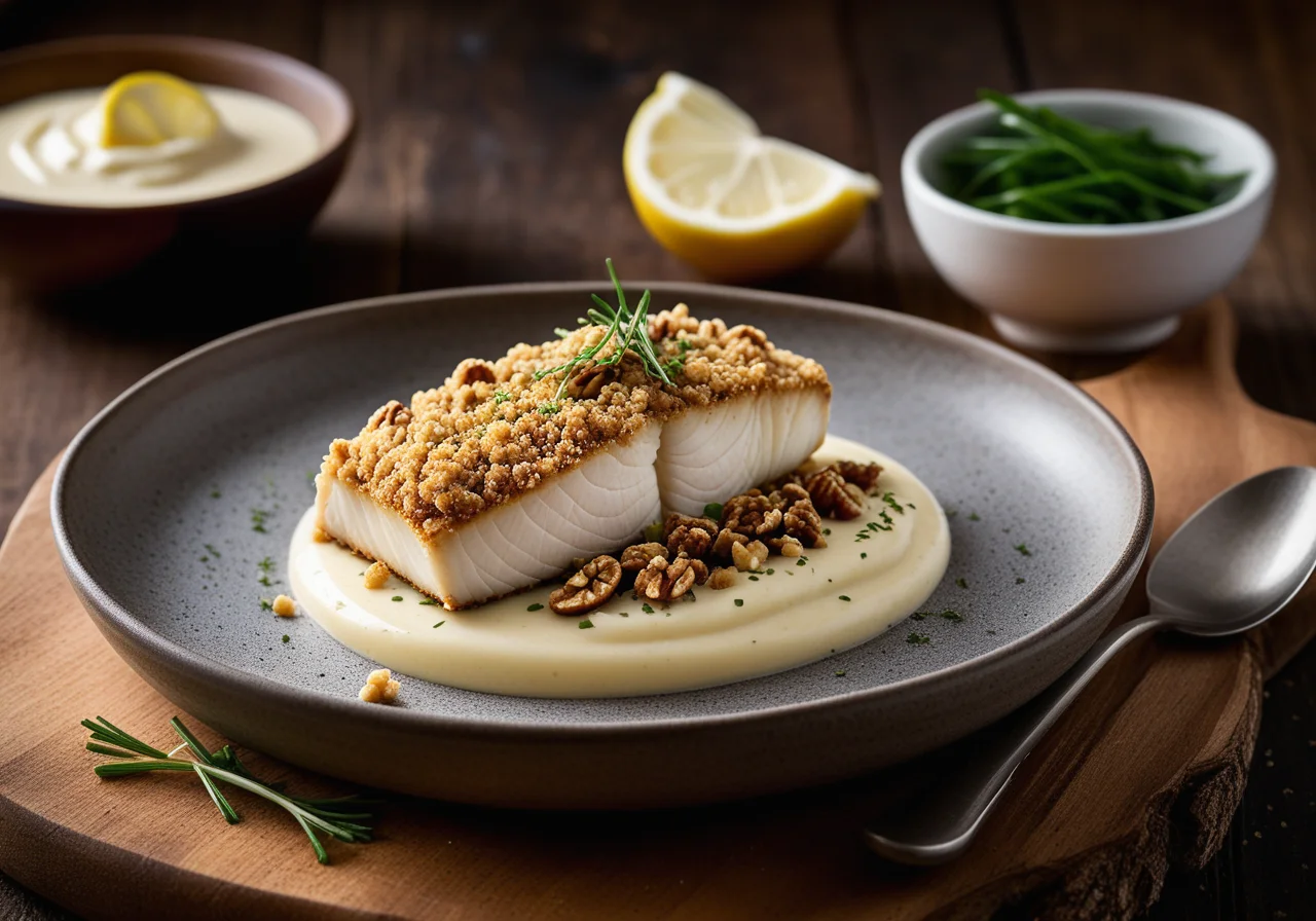 Cod with Walnut Crust Baked