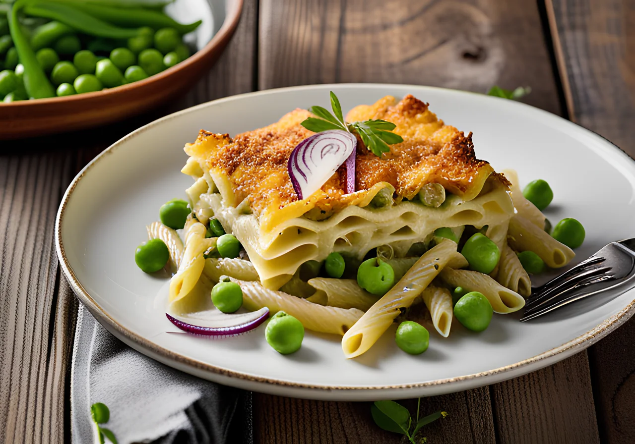 Pea Pasta Bake with Lemon Béchamel Sauce