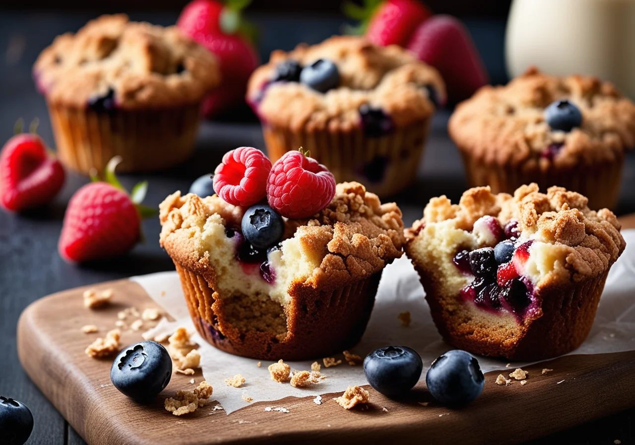 Fruit Muffins with Crumble